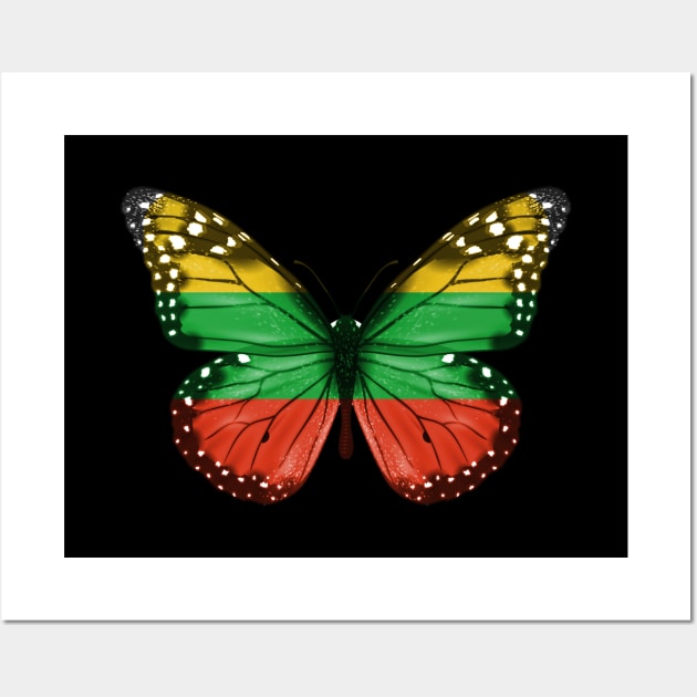 Lithuanian Flag  Butterfly - Gift for Lithuanian From Lithuania Wall Art by Country Flags